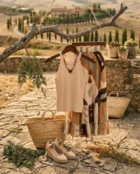 conjunto top falda tierra