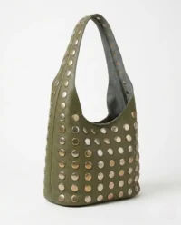 bolso hobo piel tachas verde1