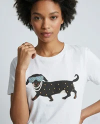 camiseta estampada perro gafas 2