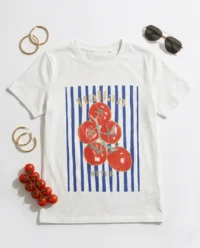 camiseta estampada tomates rayas
