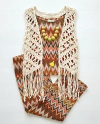 chaleco crochet conjunto estampado zigzag