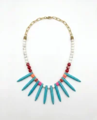 collar etnico puntas turquesa