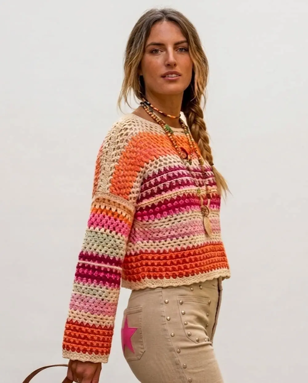 jersey crochet rosa model