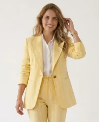 model blazer rayas amarillas