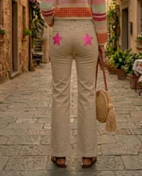 pantalon beige estrellas