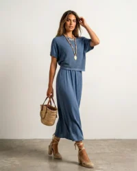 vestido jersey azul model