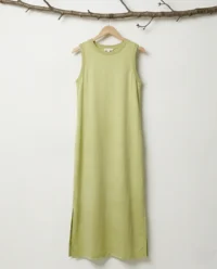 vestido largo verde saten